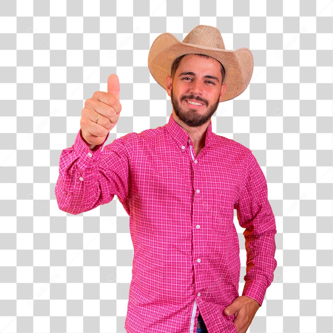 Homem feliz fazendo sinal de positividade