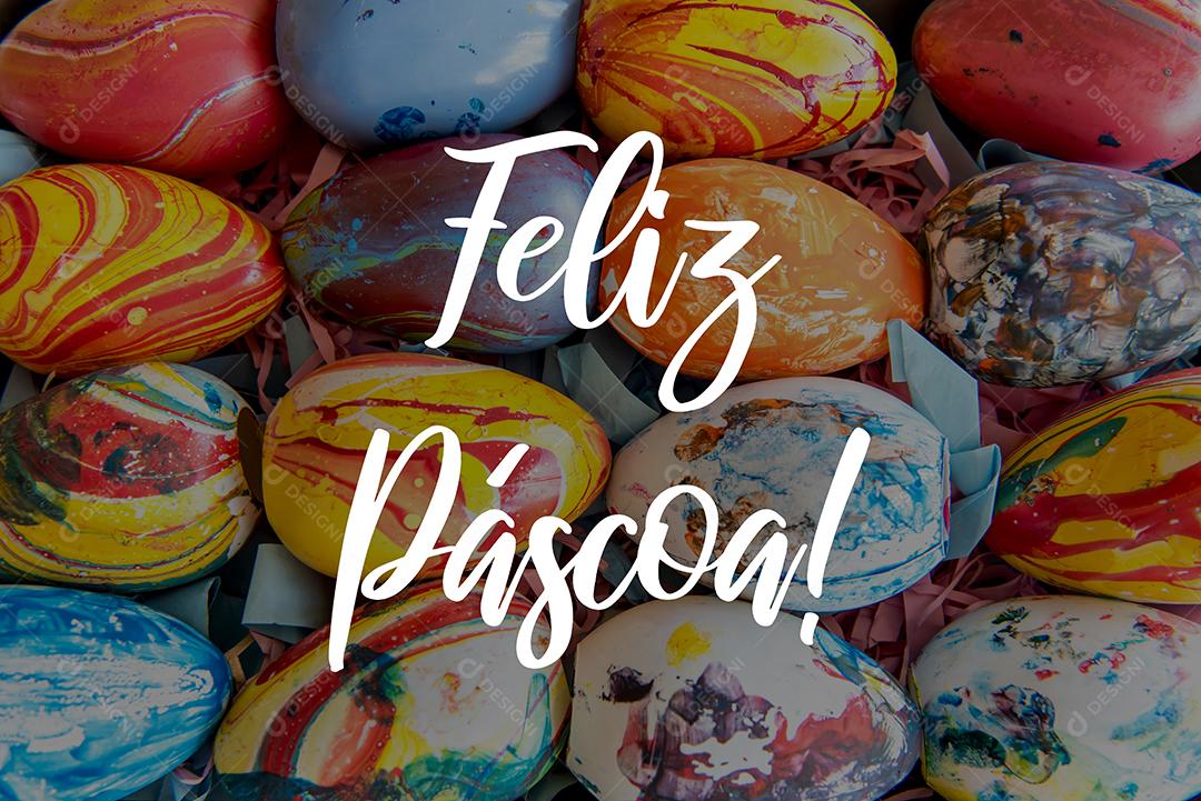 Conceito de páscoa, fundo de textura de ovo de páscoa colorido