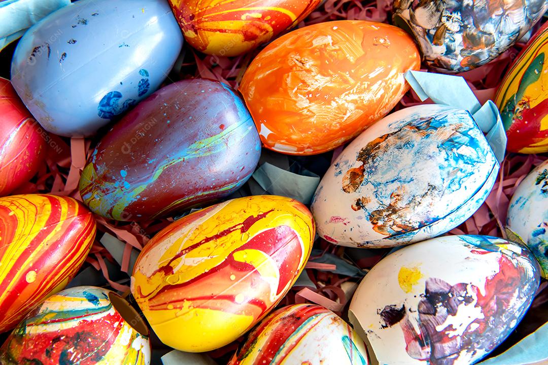 Conceito de páscoa, fundo de textura de ovo de páscoa