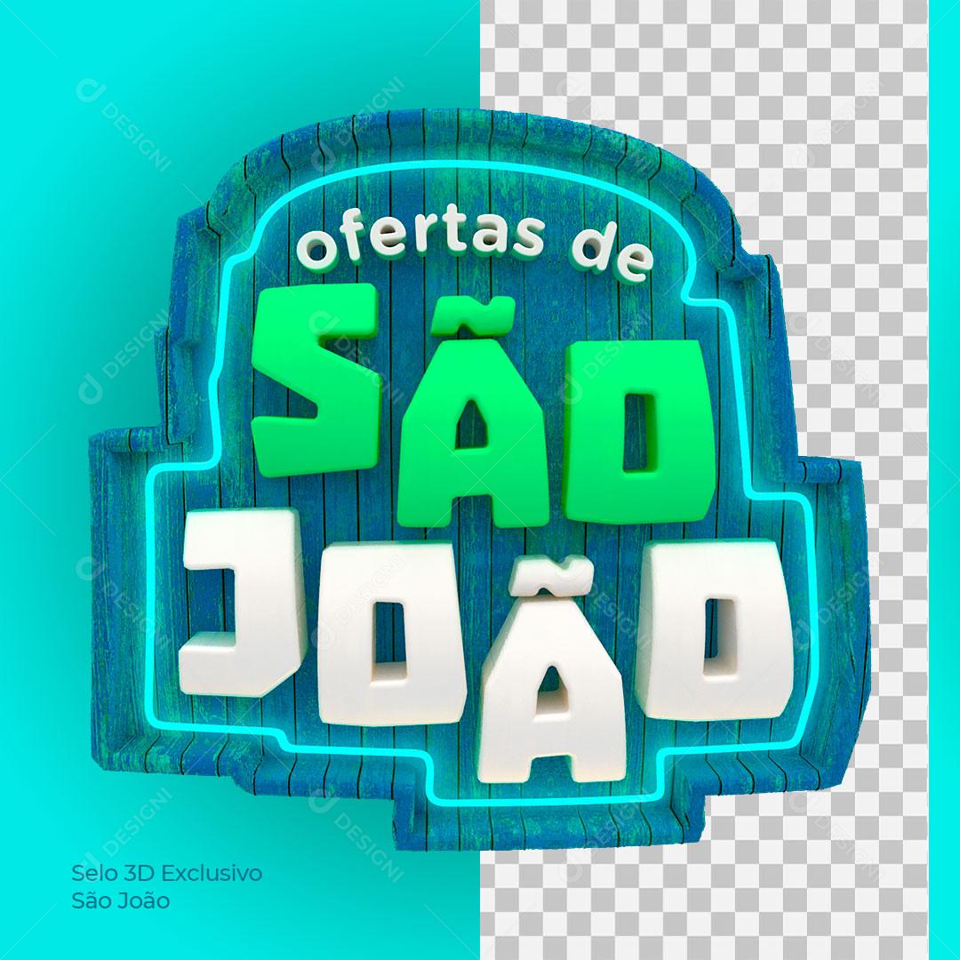 Selo 3D Para Composição Ofertas De São João PSD