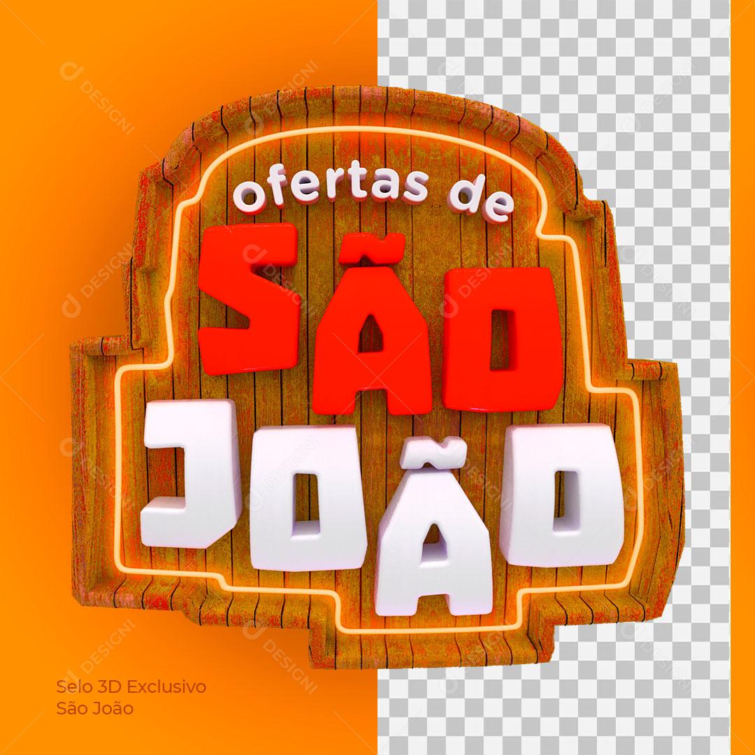 Selo 3D Para Composição Ofertas De São João PSD