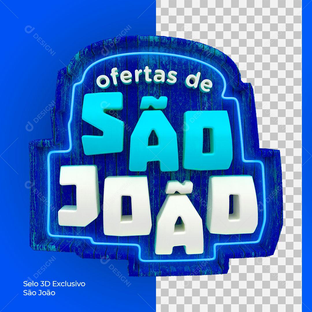 Selo 3D Para Composição Ofertas De São João PSD