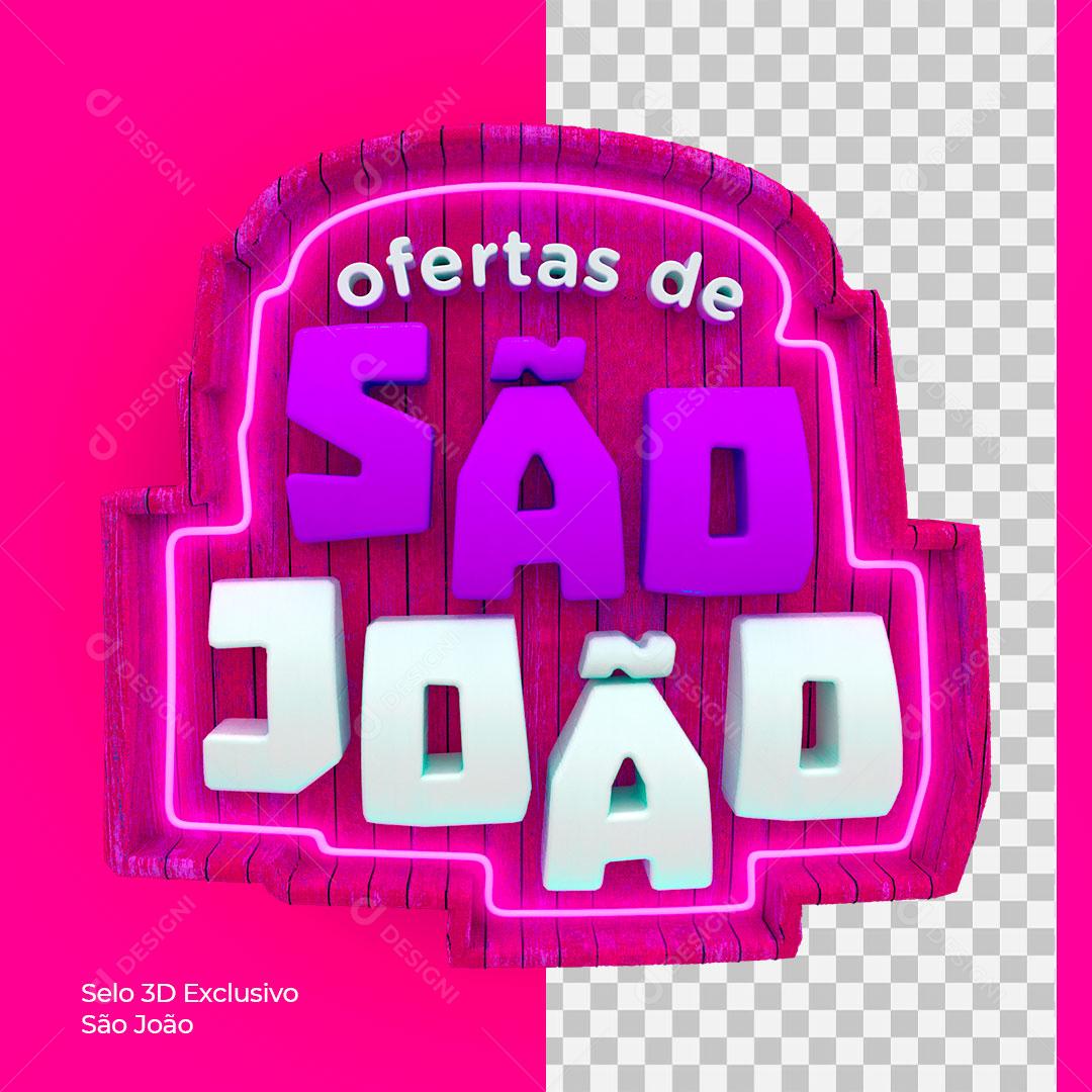 Selo 3D Para Composição Ofertas De São João PSD