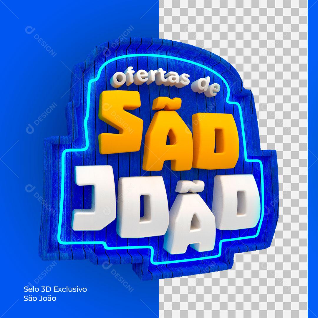 Selo 3D Para Composição Ofertas De São João PSD