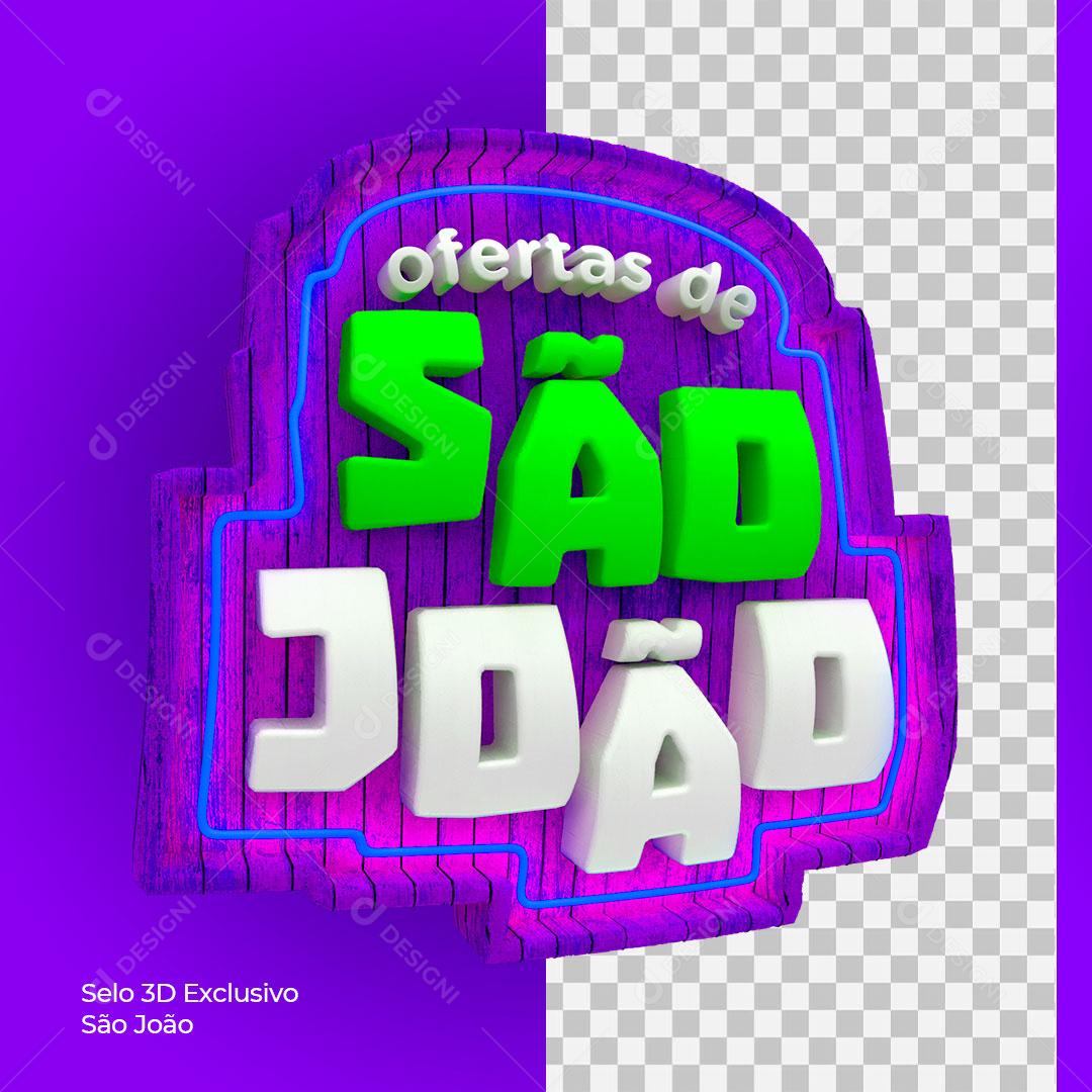 Selo 3D Para Composição Ofertas De São João PSD