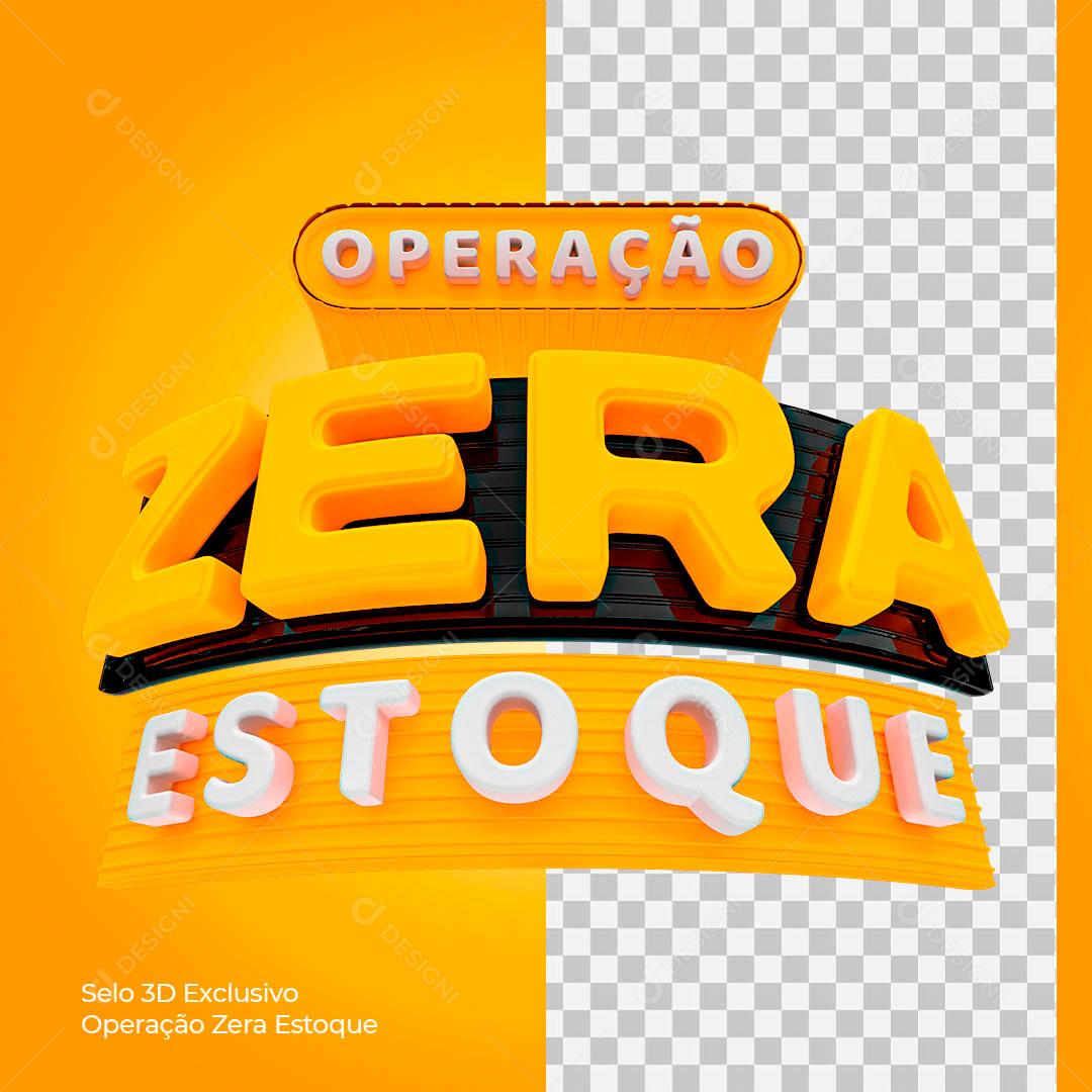 Selo 3D Operação Zera Estoque PNG Transparente