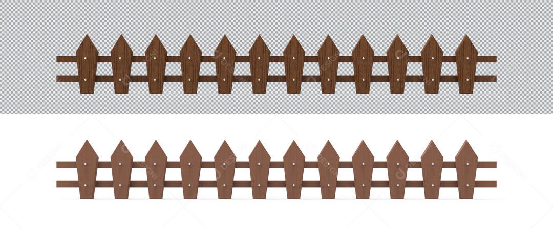 Cerca 3D De Madeira PSD Para Composição