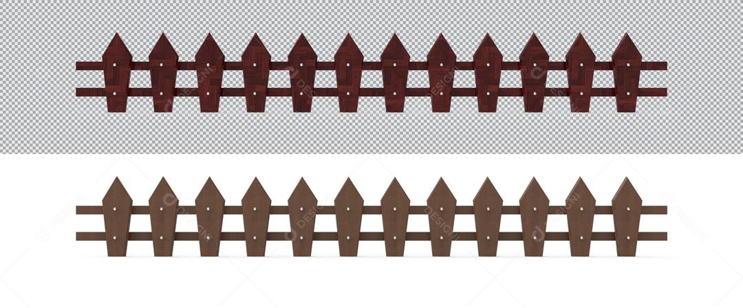 Cerca 3D De Madeira PSD Para Composição