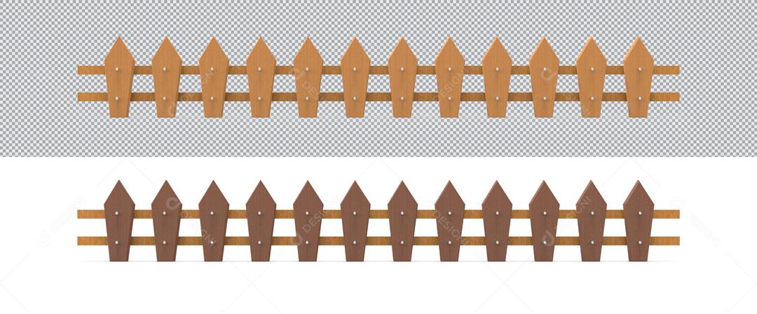 Cerca 3D De Madeira PSD Para Composição