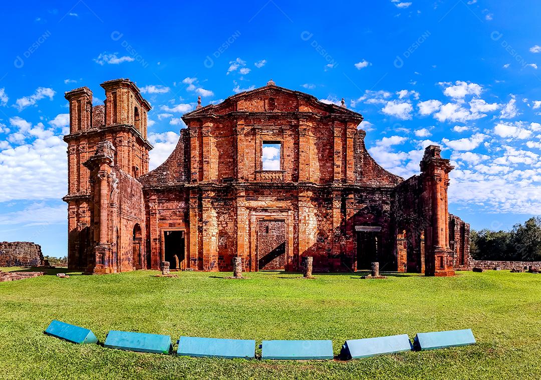 Vista de casa antiga nas ruína jesuíta pecado São Miguel das Missões