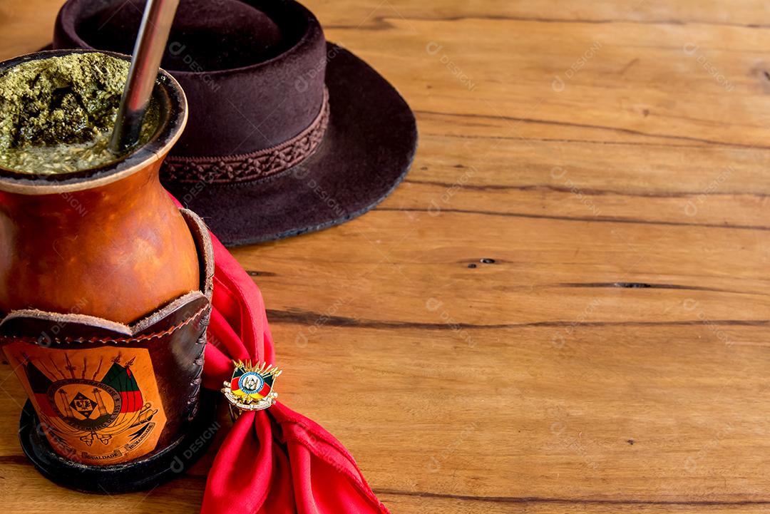 Semana tradicional no sul do Brasil. Semana Farroupilha dos Gaúchos. Erva Mate Tradicional Sul-Americana (chimarrão no Brasil)