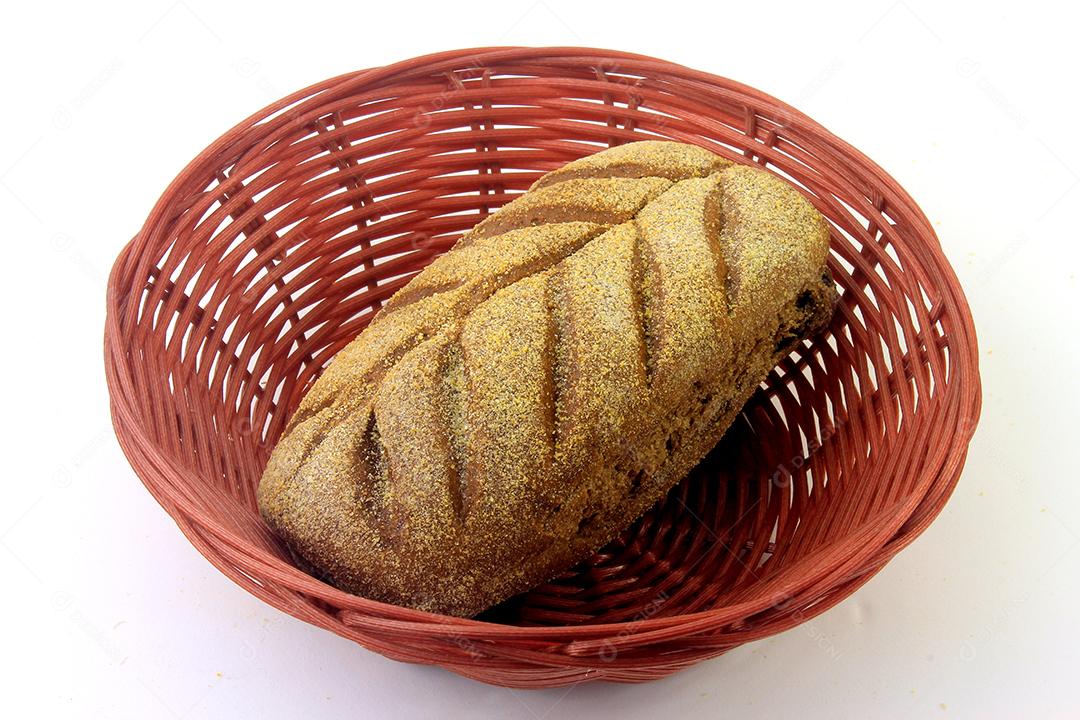 Naco de pão australiano assado no fundo branco. Tradicionalmente este pão é feito com chocolate em pó