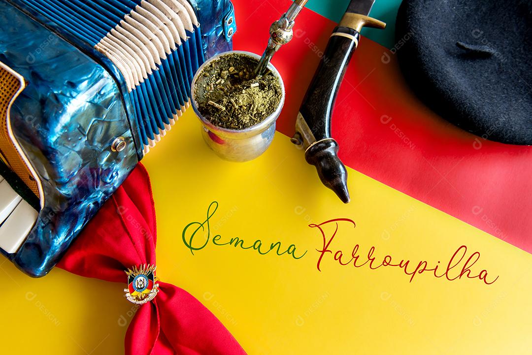 Semana tradicional no sul do Brasil. Semana Farroupilha dos Gaúchos. Erva Mate Tradicional Sul-Americana (chimarrão no Brasil)