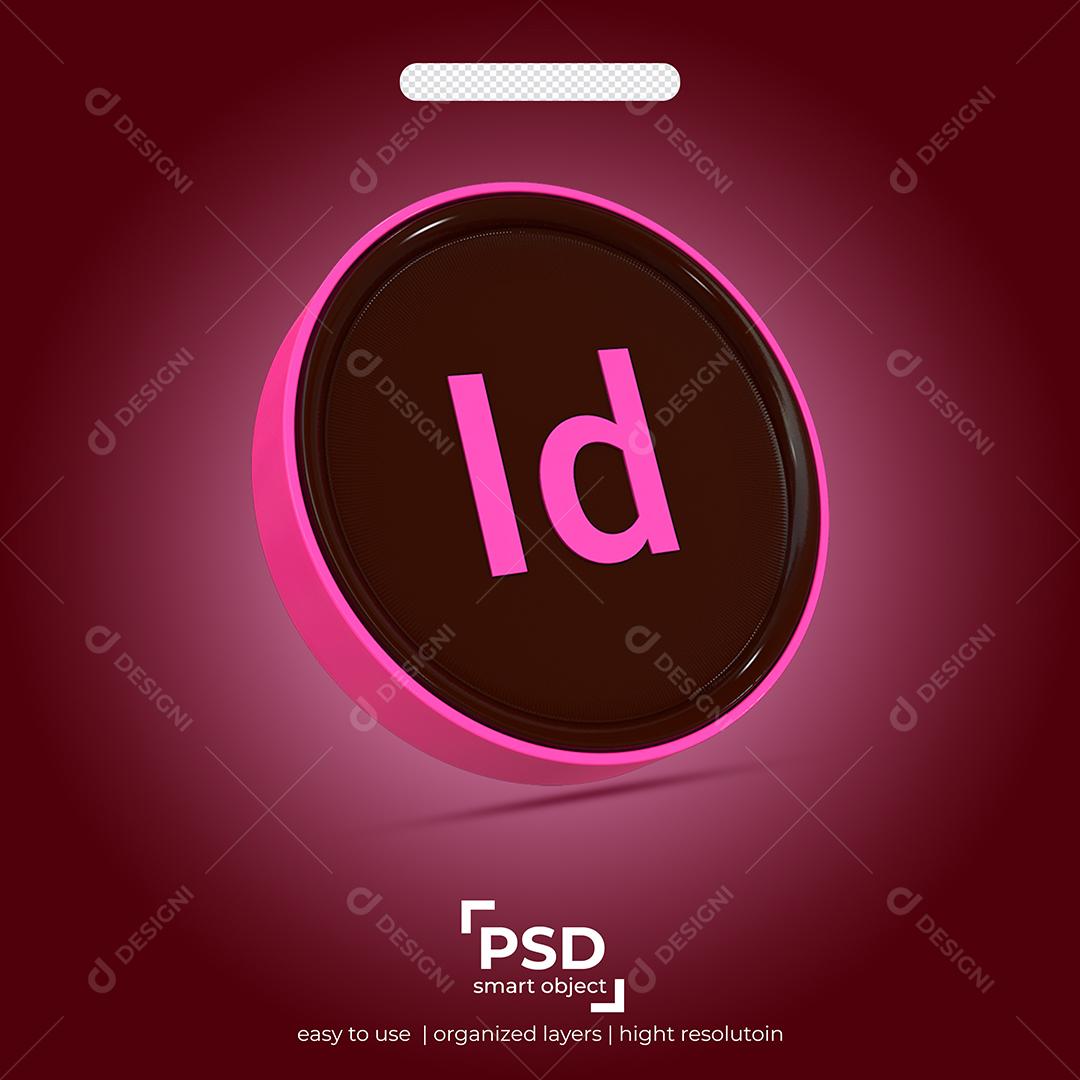 InDesign Ícone 3D Para Composição PSD