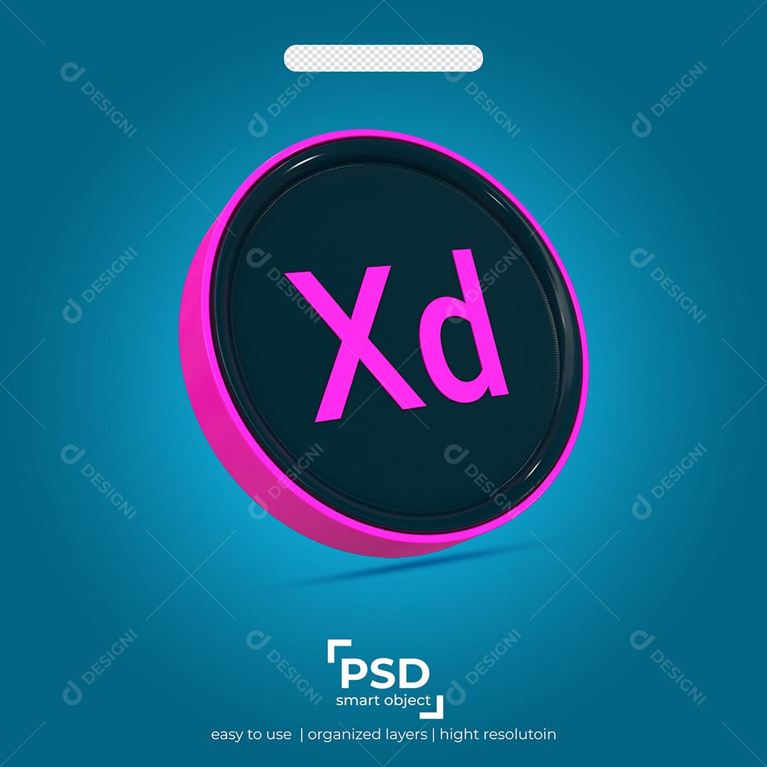 Ícone 3D Adobe XD Para Composição PSD