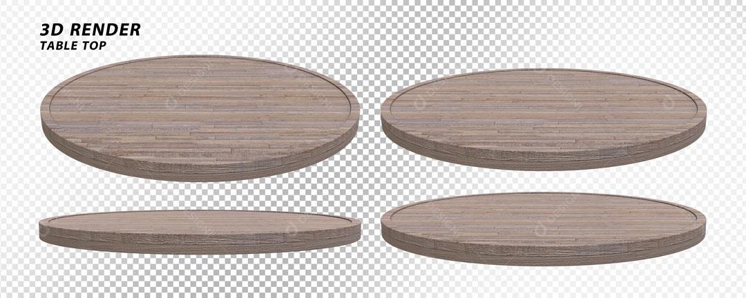 Podium 3D De Madeira Para Composição PSD