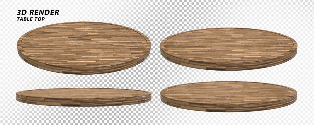 Podium 3D De Madeira Para Composição PSD