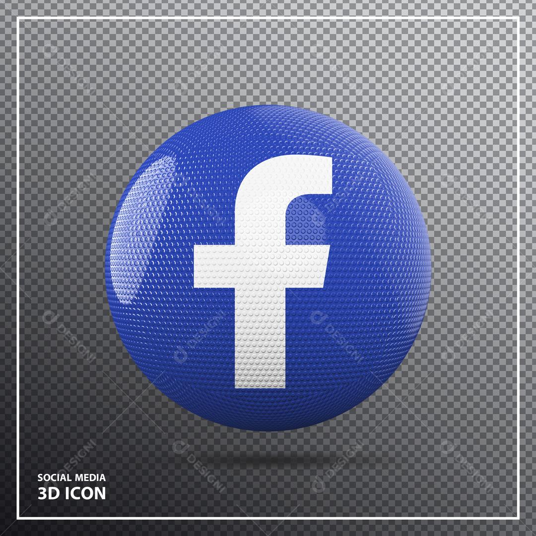 Elemento 3D Facebook Para Composição PSD