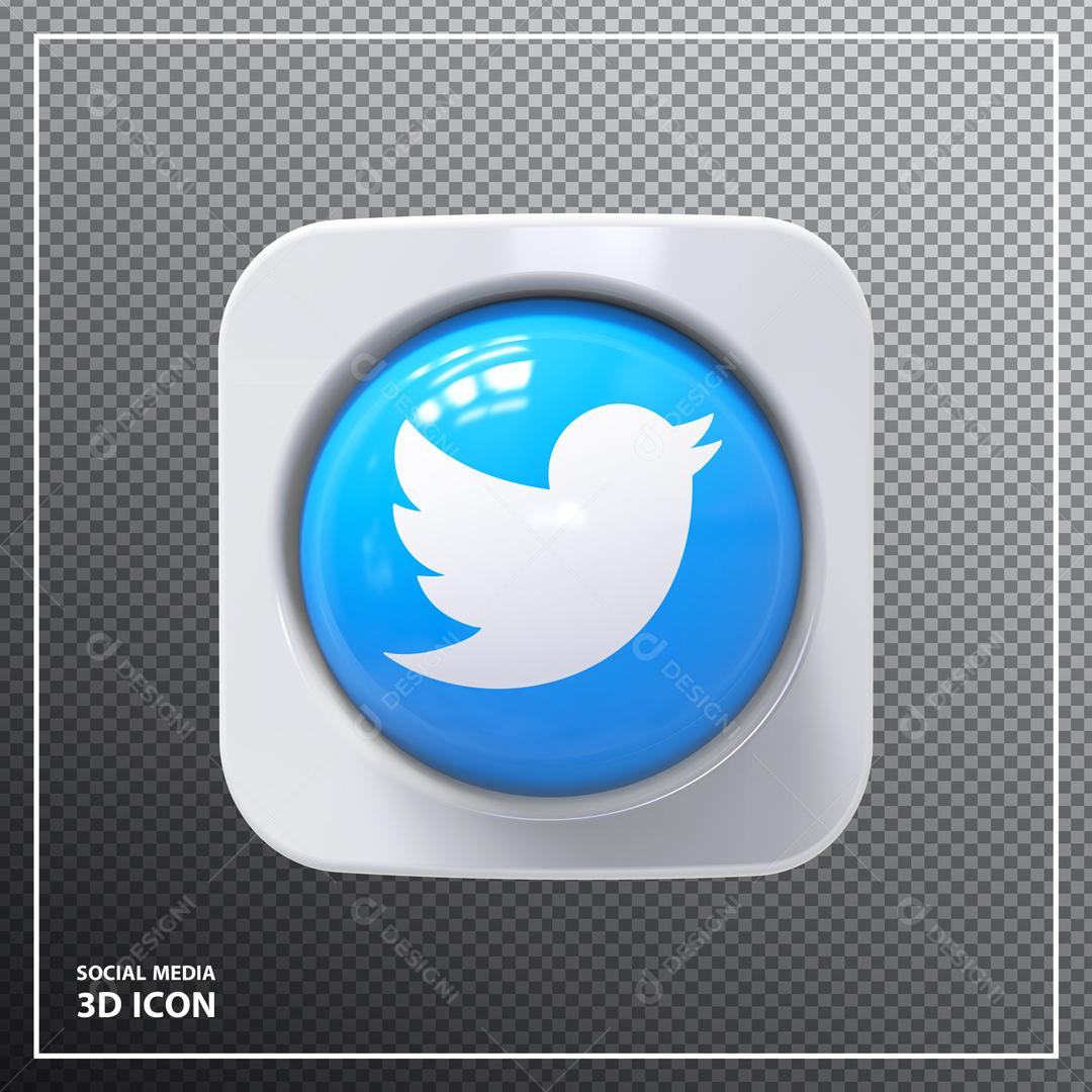 Twitter Elemento 3D Para Composição PSD