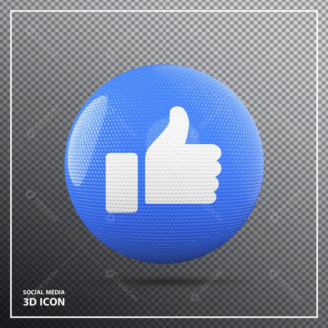 Elemento 3D Like Para Composição PSD