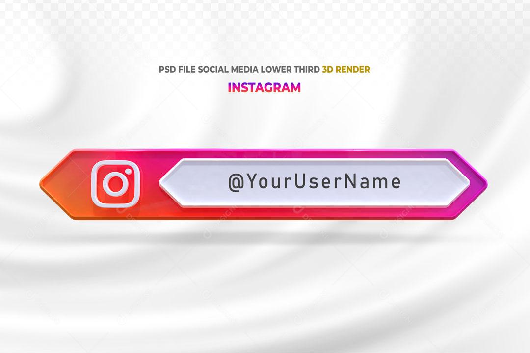 Caixa De Pergunta Tag do Instagram 3D Elemento Para Composição PSD