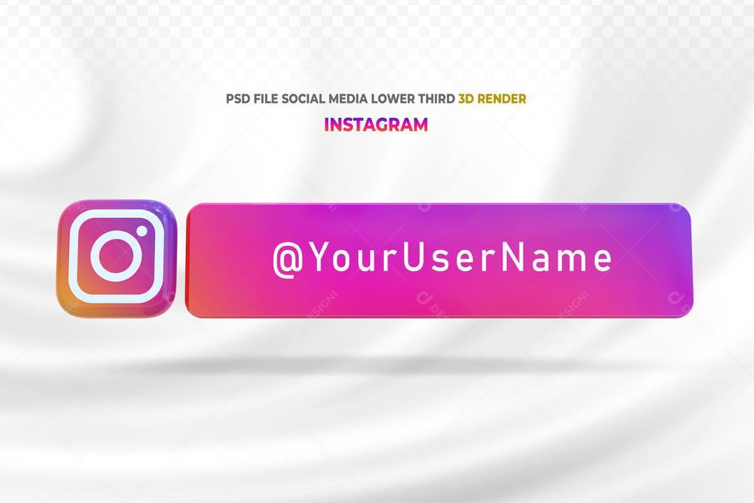 Caixa De Pergunta Tag do Instagram 3D Elemento Para Composição PSD