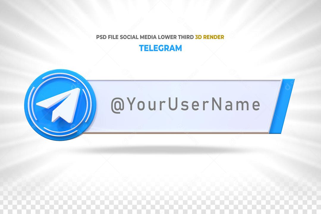 Caixa De Pergunta Tag do Telegram 3D Elemento Para Composição PSD