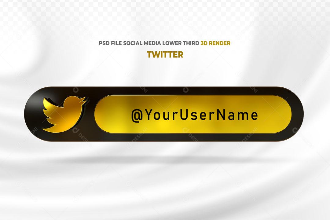 Caixa De Pergunta Tag do Twitter 3D Elemento Para Composição PSD