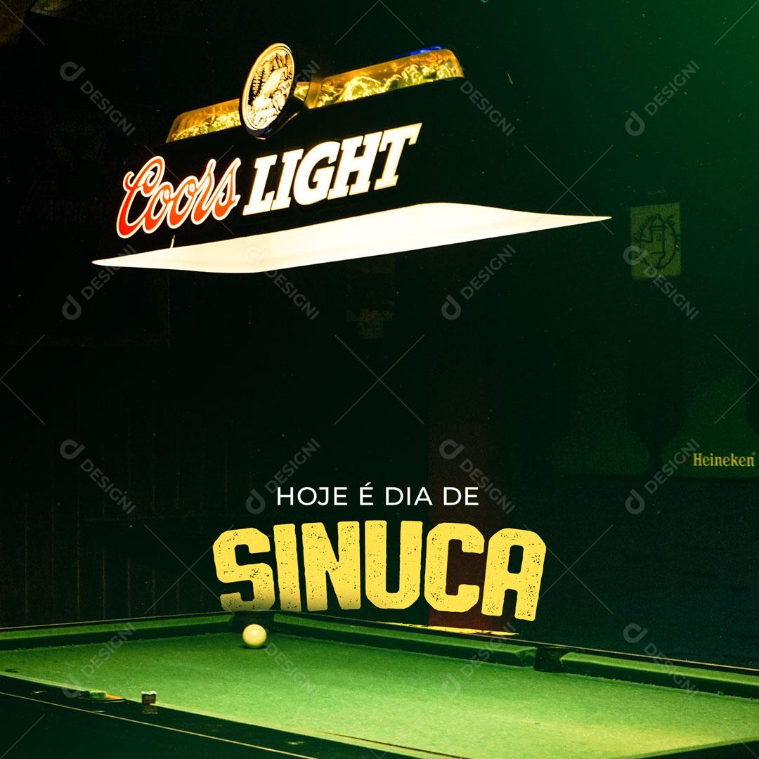 Hoje é Dia de Sinuca Bilhar Social Media PSD Editável