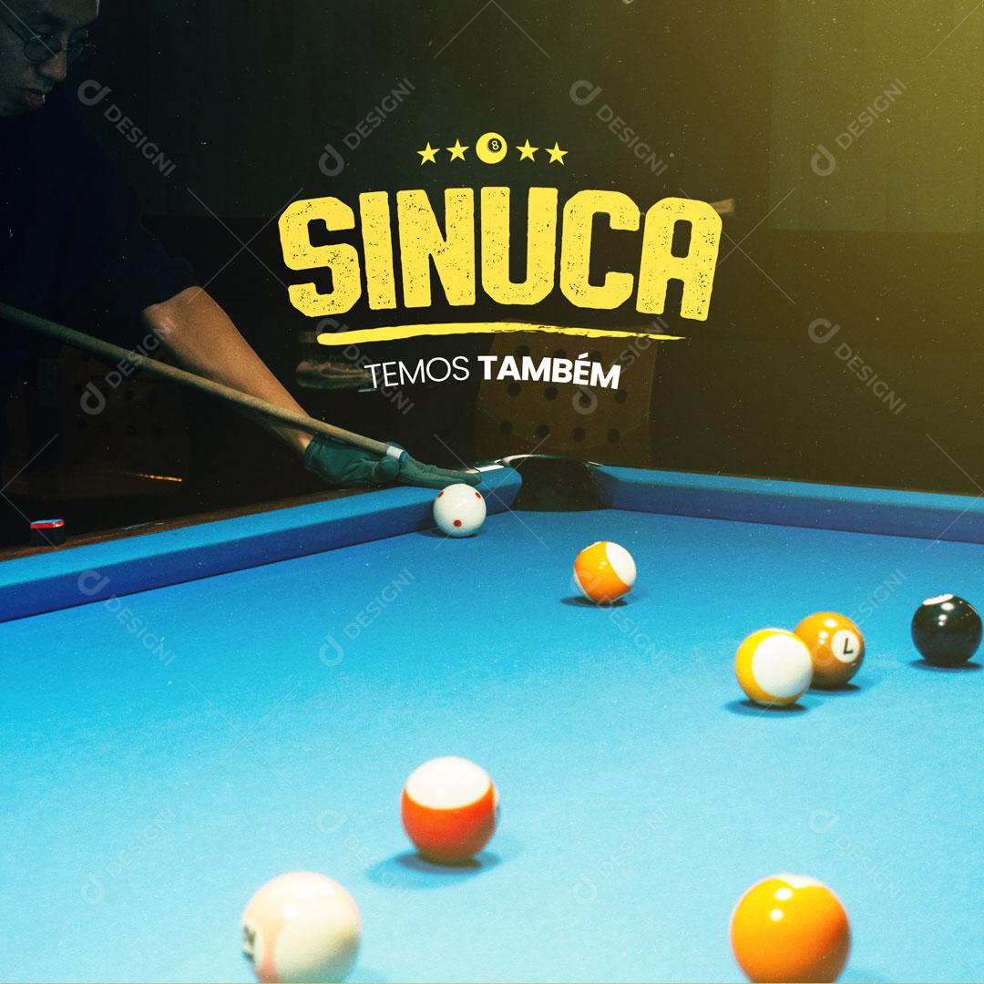 Post Sinuca Bilhar Social Media PSD Editável