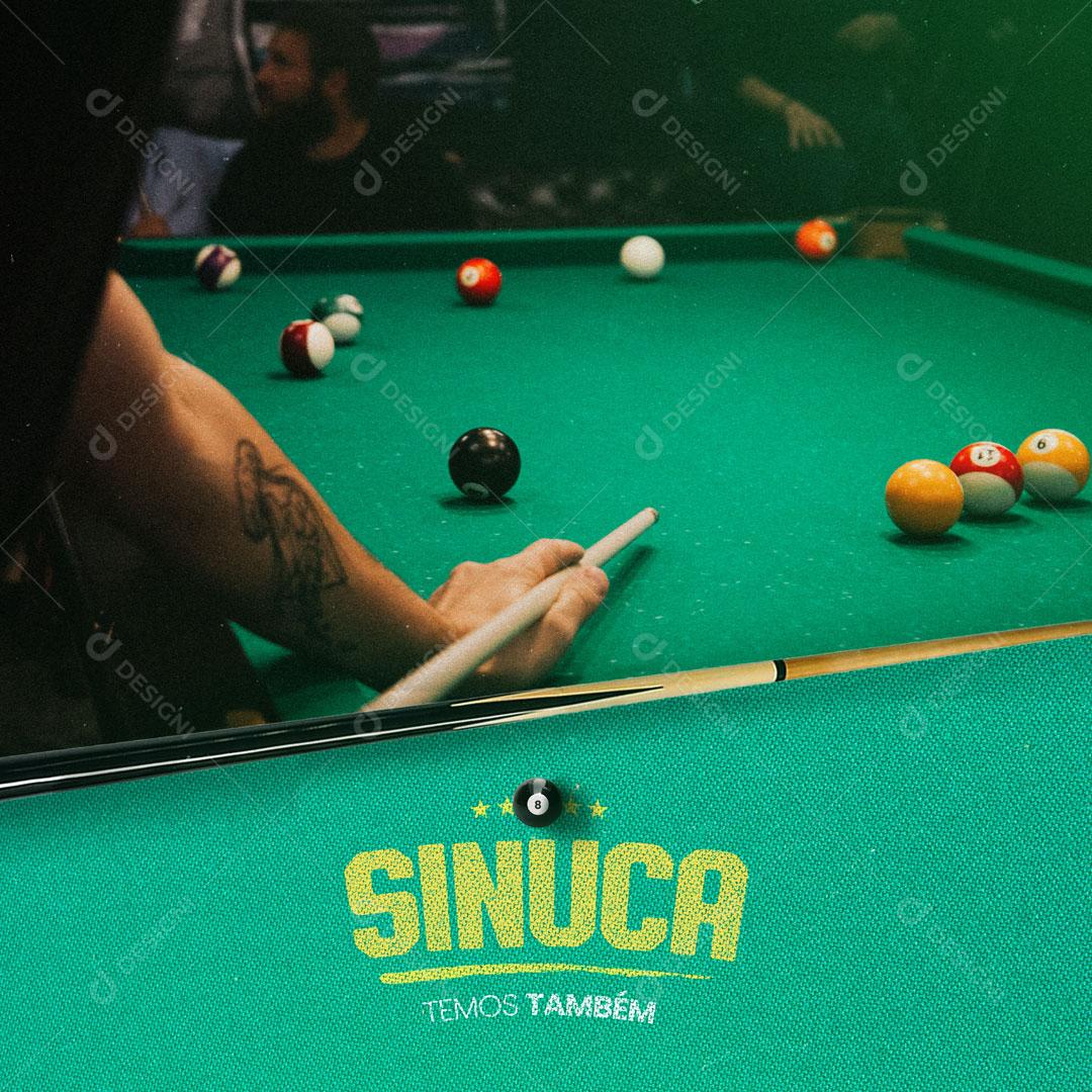 Post Sinuca Bilhar Social Media PSD Editável