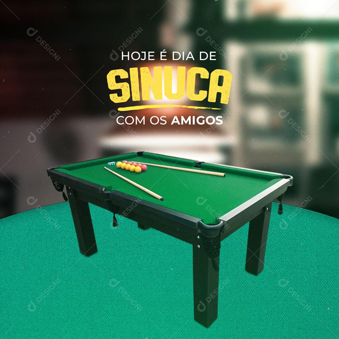 Post Hoje é Dia de Sinuca Com os Amigos Social Media PSD Editável