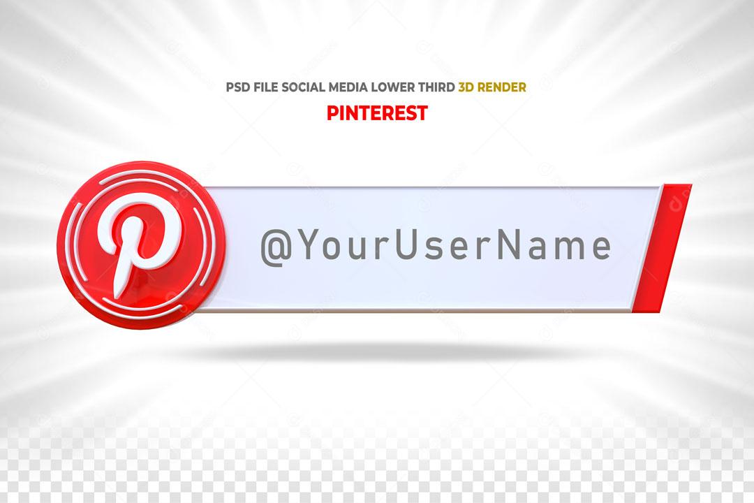 Caixa De Pergunta Tag do Pinterest 3D Elemento Para Composição PSD