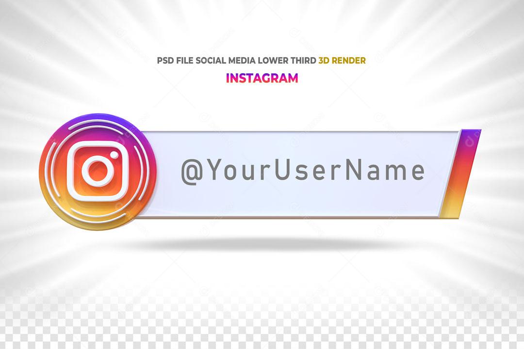 Caixa De Pergunta Tag do Instagram 3D Elemento Para Composição PSD