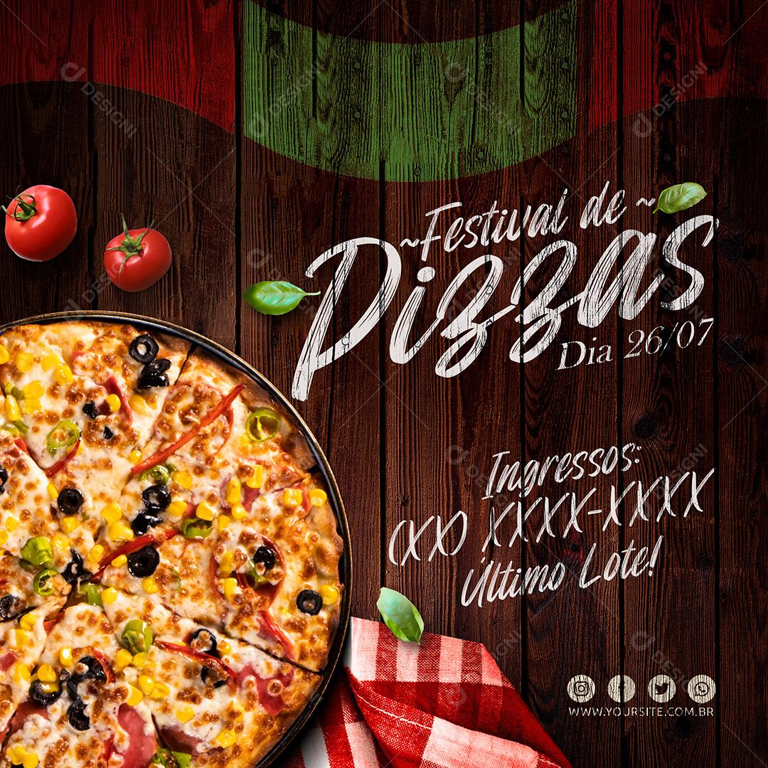 Pizzaria Festival de Pizzas Social Media PSD Editável