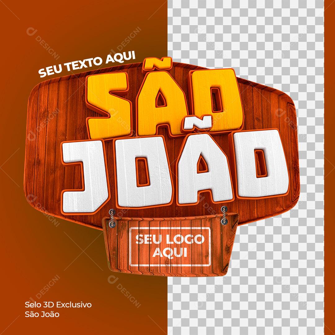 Selo 3D Para Composição São João PSD