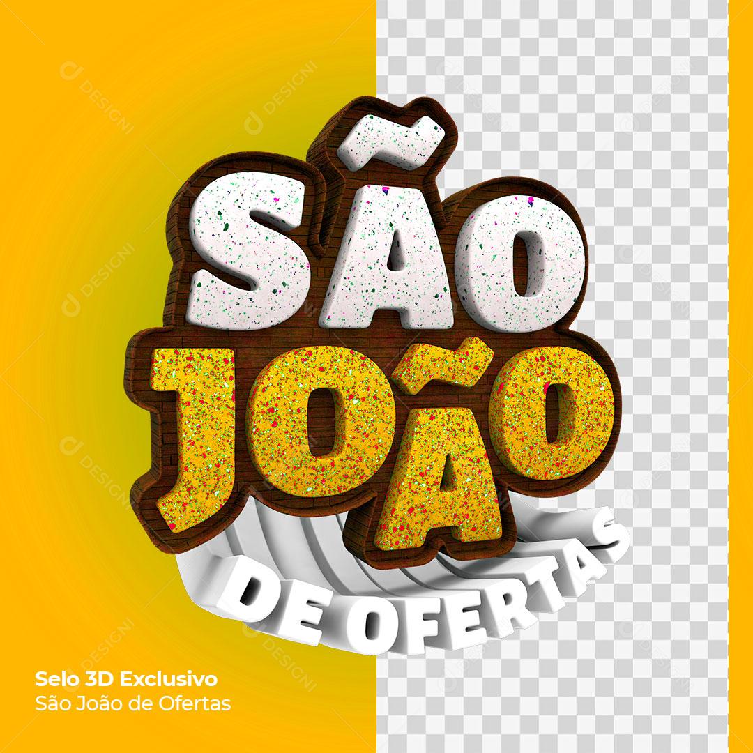 Selo 3D Para Composição São João De Ofertas PSD
