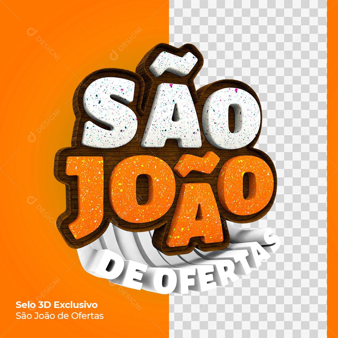 Selo 3D Para Composição São João De Ofertas PSD