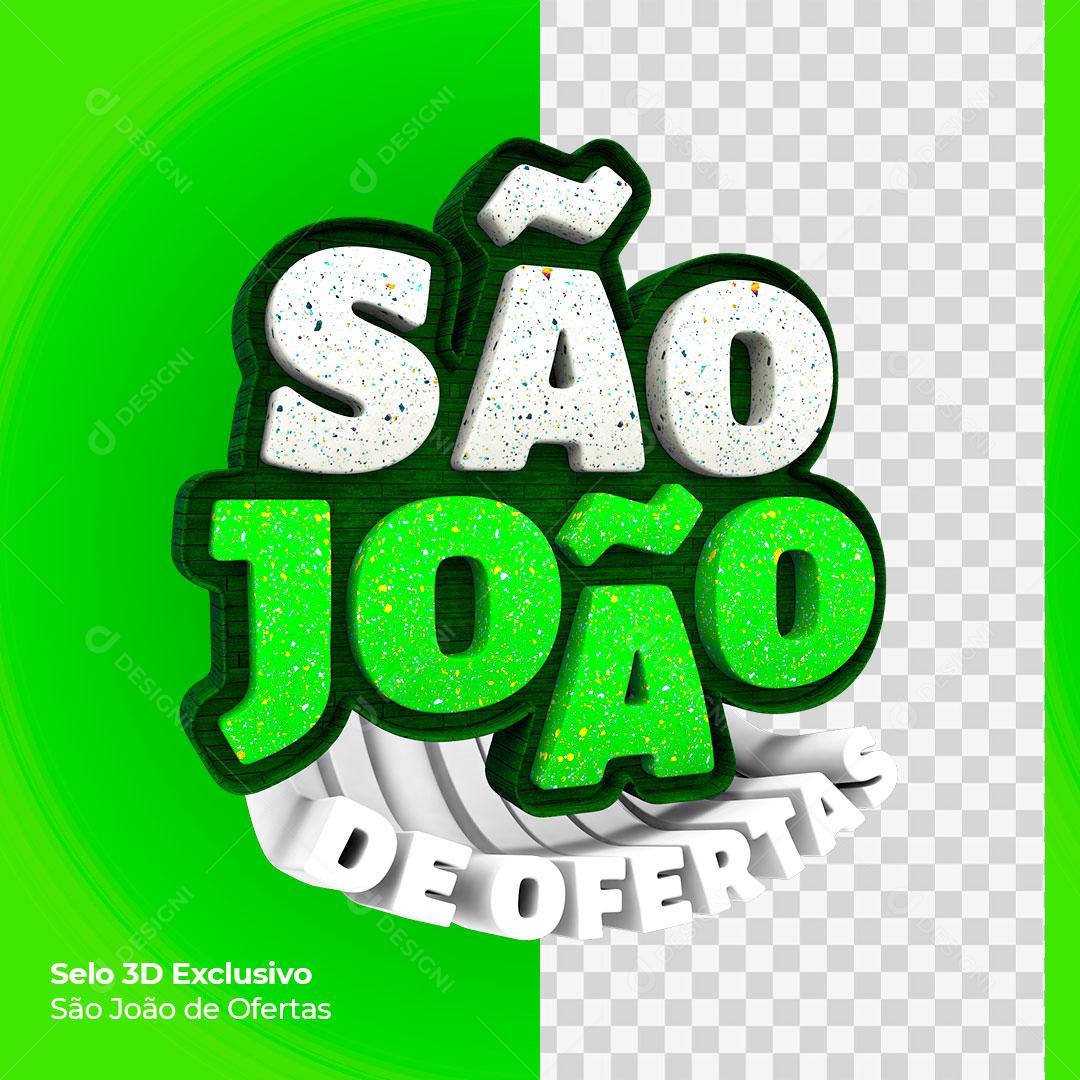 Selo 3D Para Composição São João De Ofertas PSD