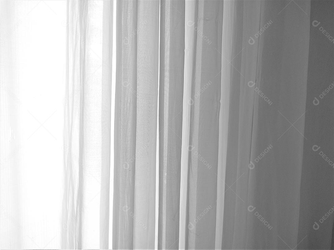 Textura de cortina branca pegando sol