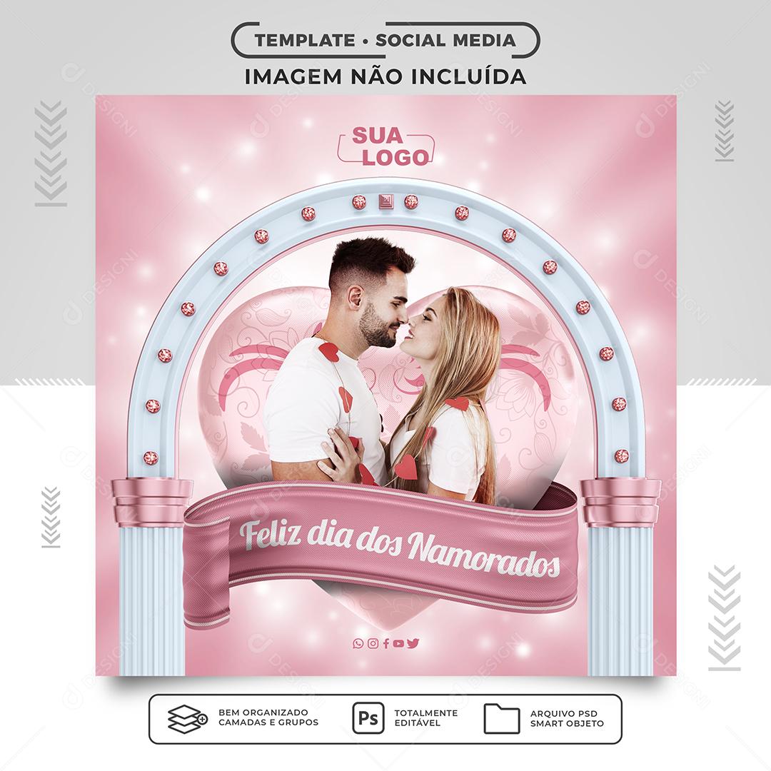 Social Media Feliz Dia Dos Namorados PSD Editável