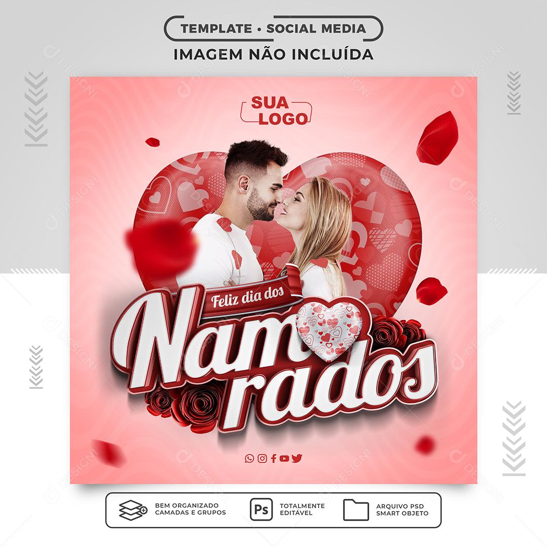 Social Media Feliz Dia Dos Namorados PSD Editável