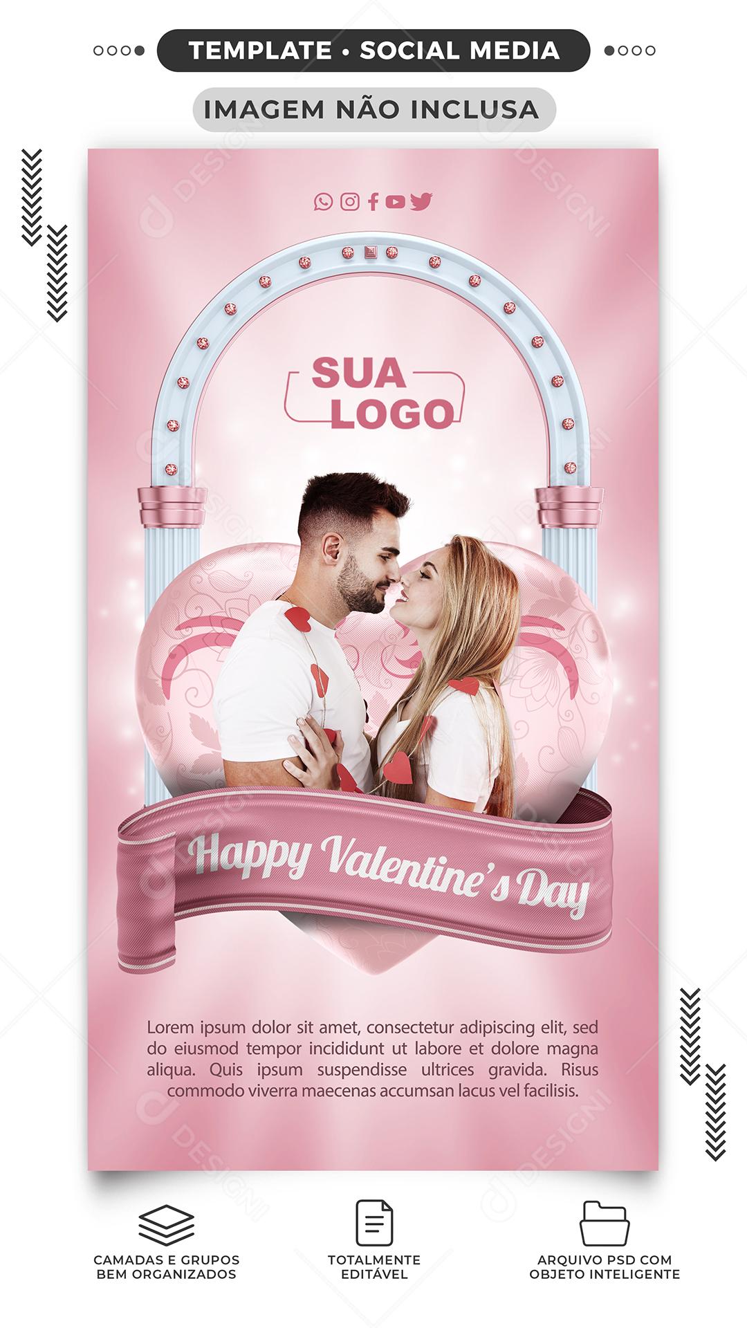 Story Feliz dia dos Namorados Social Media PSD Editável
