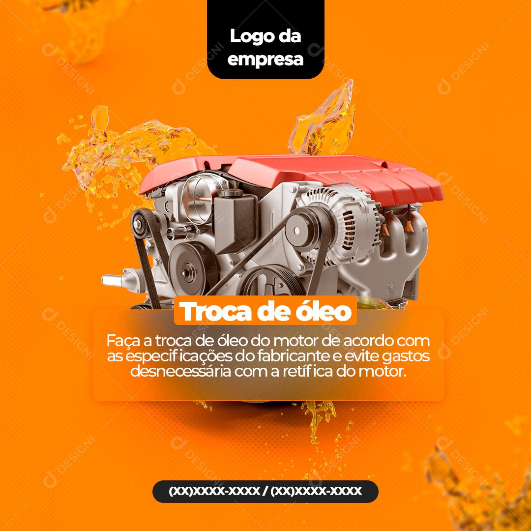 Social Media Troca de Oléo Oficina Mecânica PSD Editável