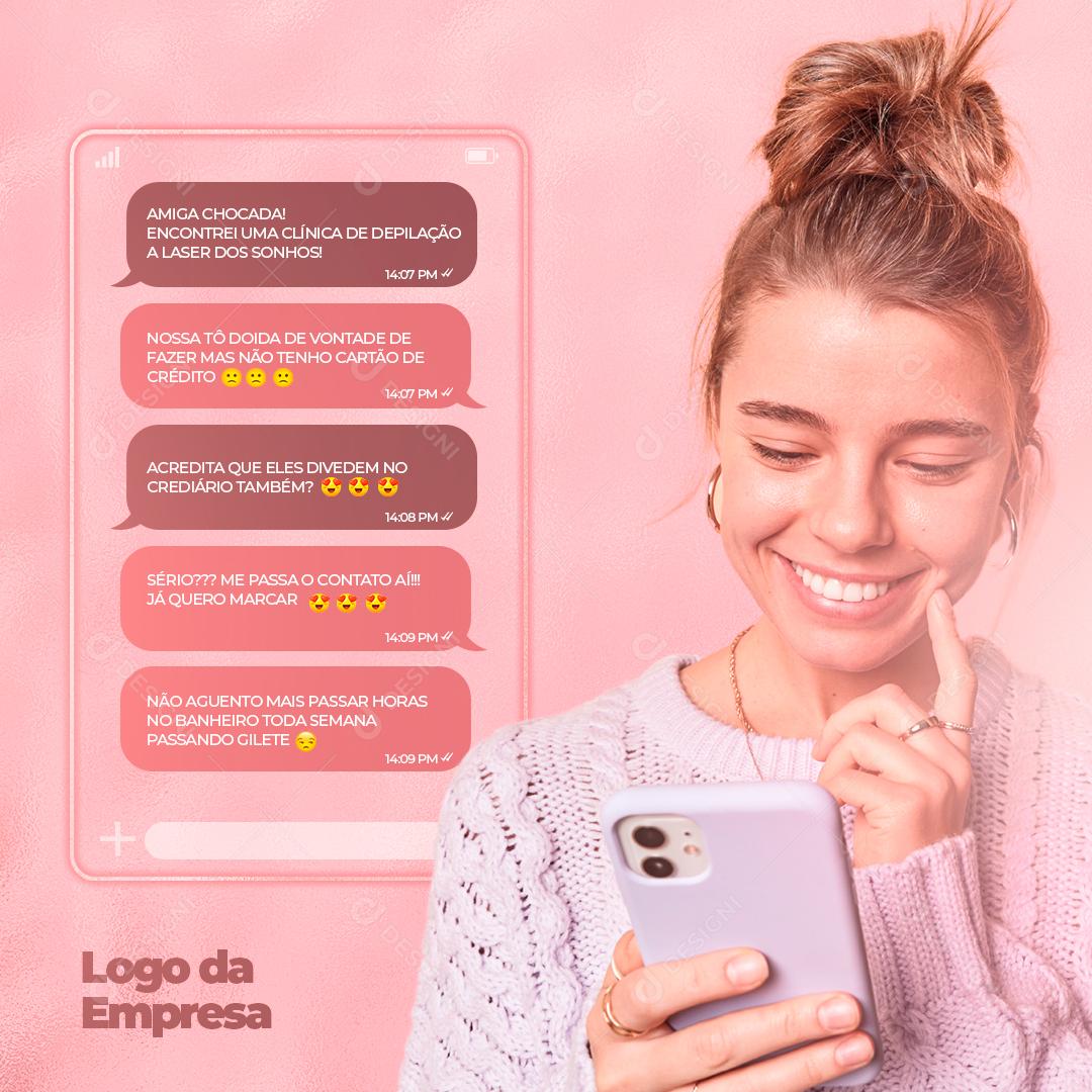 Socia Media Clínica de Depilão a Laser PSD Editável