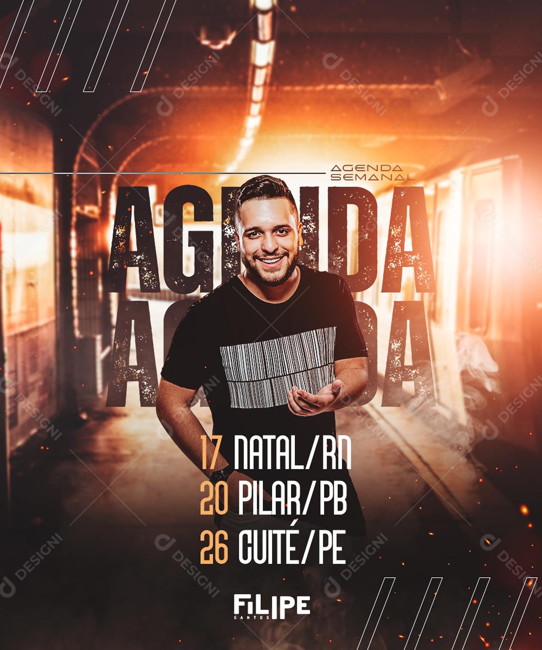 Social Media Agenda Filipe Santos Flyers PSD Editável