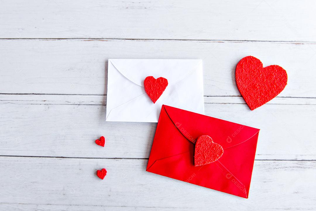 Conceito de dia dos namorados, vista superior de cartas de amor