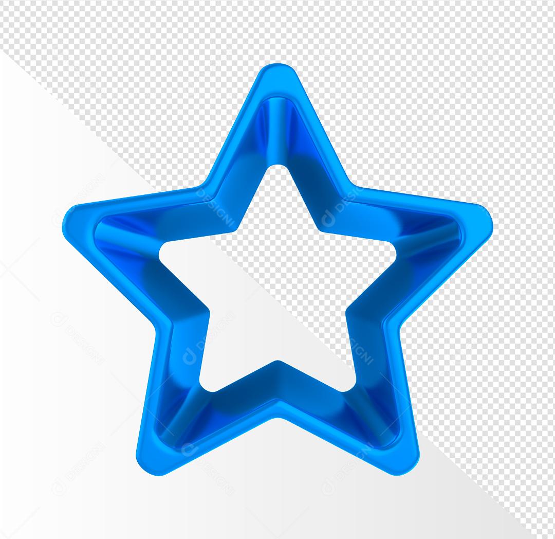 Estrela Azul 3D Elemento PSD