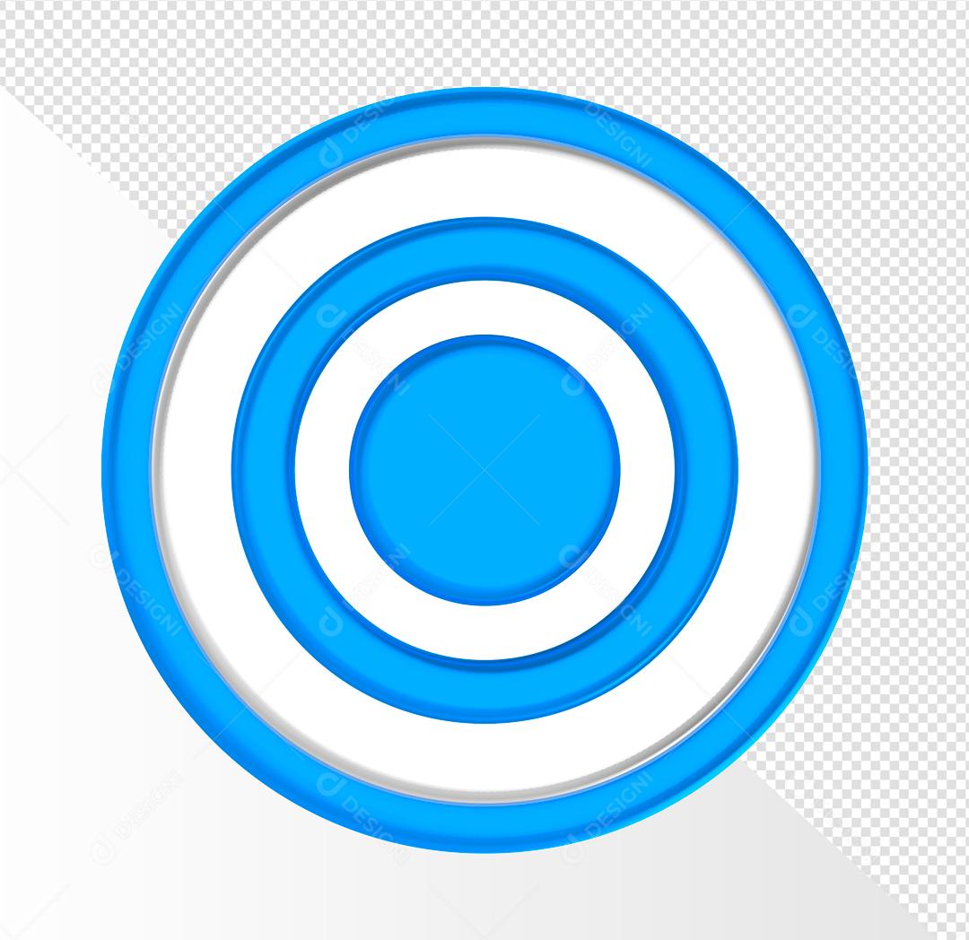 Alvo Azul Elemento 3D Para Composição PSD