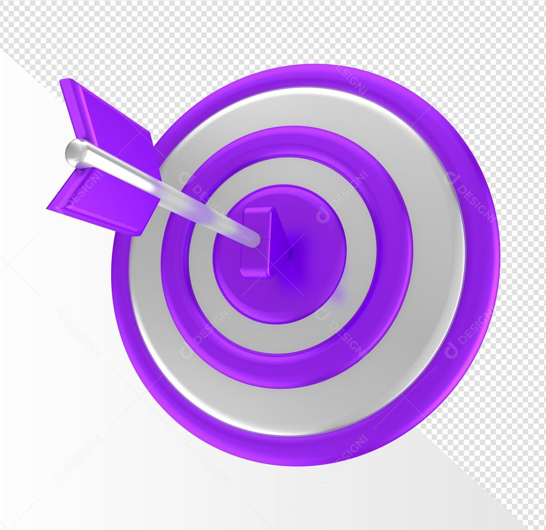 Dardo e Alvo Roxo Elemento 3D Para Composição PSD